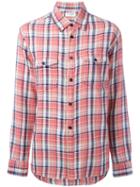 Saint Laurent Classic Plaid Shirt, Women's, Size: Large, Yellow/orange, Cotton/linen/flax