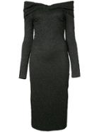 Oscar De La Renta Off-the-shoulder Textured Midi Dress - Black