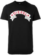Diesel Logo Applique T-shirt, Men's, Size: Small, Black, Cotton