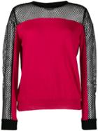 Boutique Moschino Long Sleeve Mesh Top - Pink
