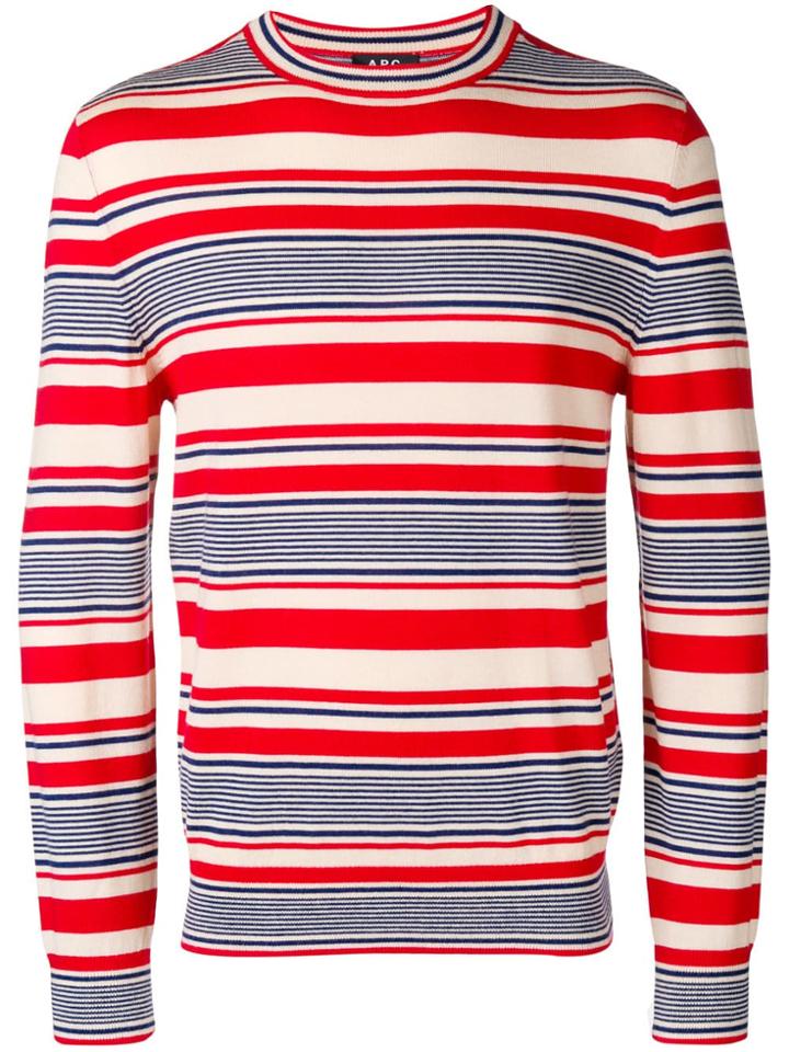 A.p.c. Striped Sweater - Red