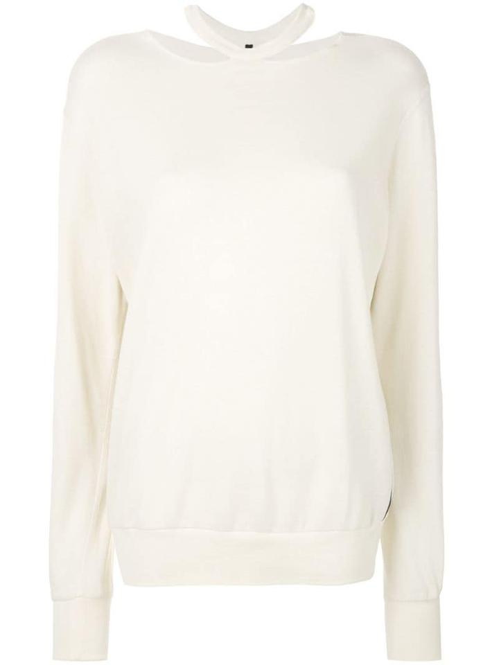 Unravel Project Cut-out Crew Neck Sweater - Neutrals