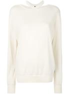 Unravel Project Cut-out Crew Neck Sweater - Neutrals