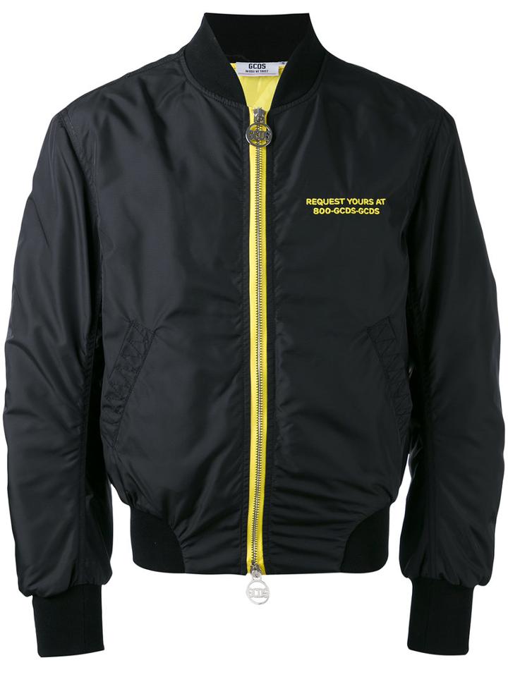 Gcds - Printed Bomber Jacket - Men - Polyamide/polyester - S, Black, Polyamide/polyester