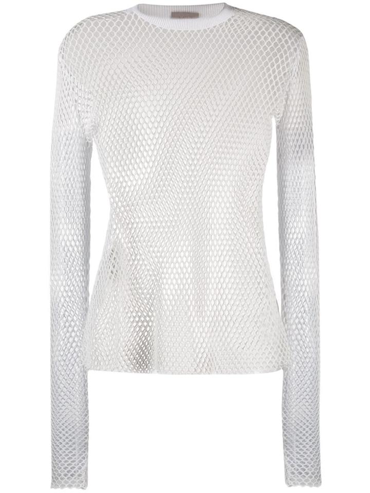 Mrz Long-sleeved Netted T-shirt - White