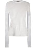 Mrz Long-sleeved Netted T-shirt - White