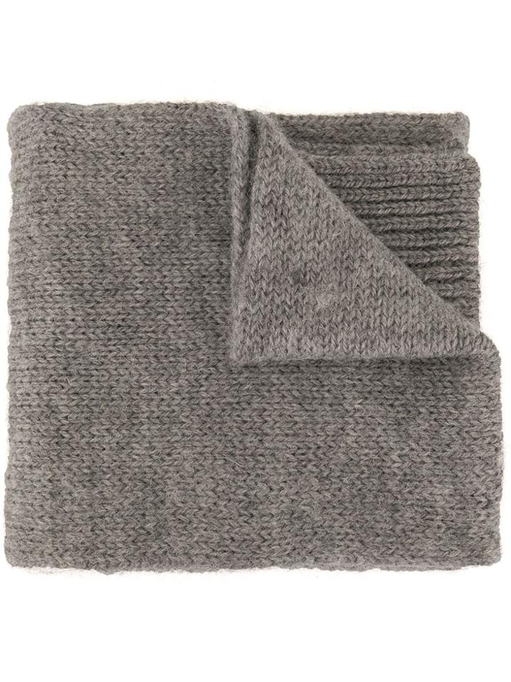 Margaret Howell Ribbed Knit Scarf - Grey