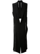 Dion Lee Laced Detail Asymmetric Waistcoat, Women's, Size: 6, Black, Virgin Wool