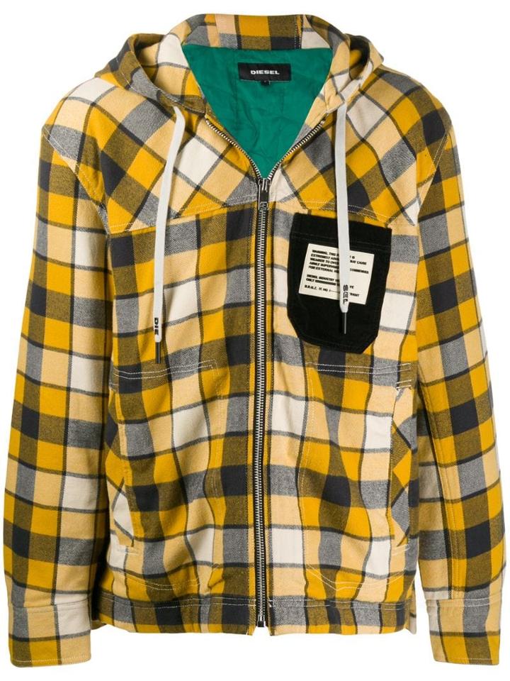 Diesel Check Pattern Jacket - Yellow