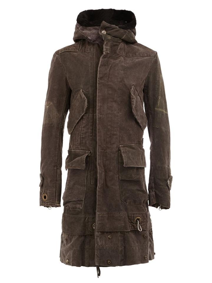 Greg Lauren Duffle Parka With Shearling Parka