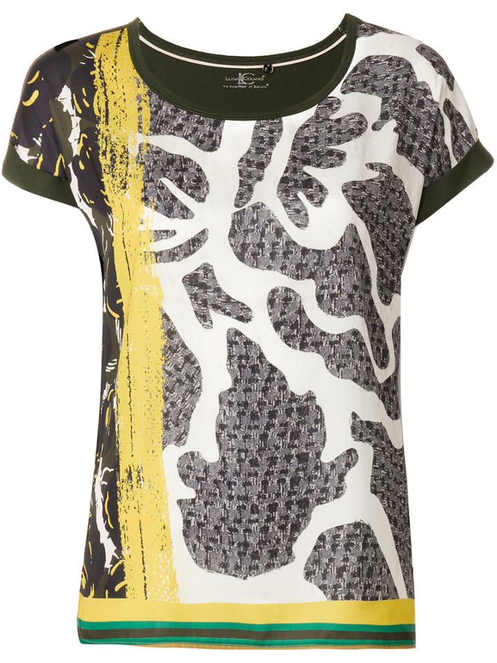 Luisa Cerano - Printed T-shirt - Women - Polyester - 44, Green, Polyester