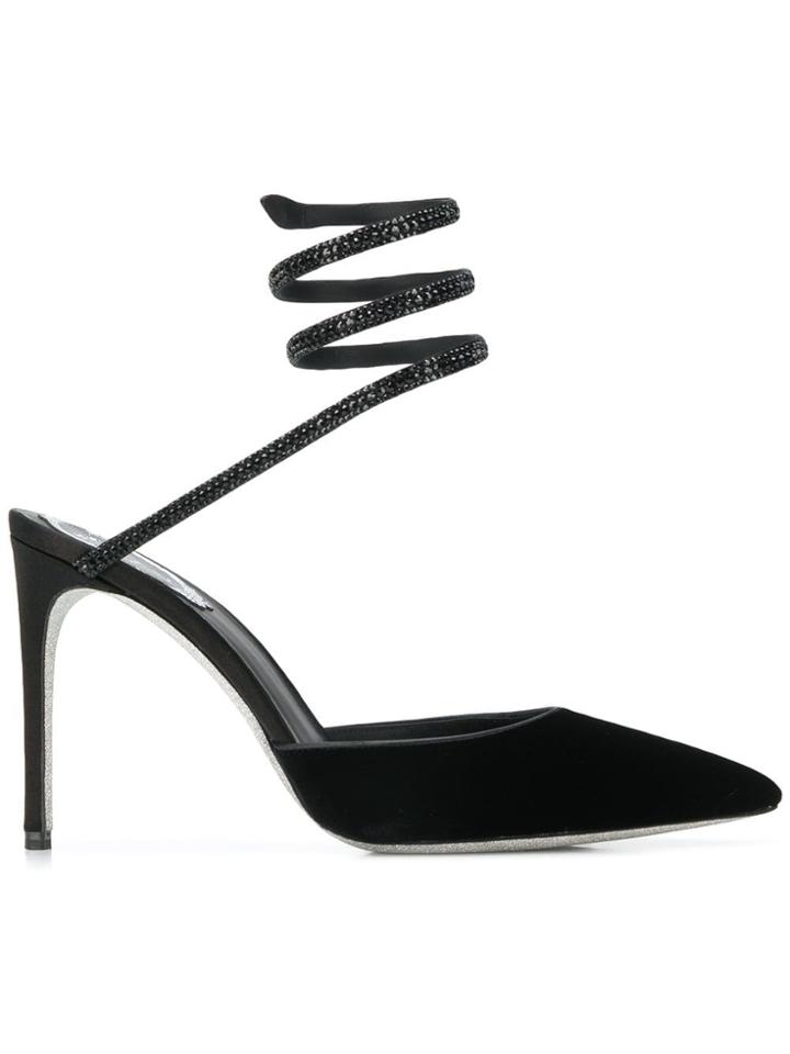 René Caovilla Embellished Ankle Pumps - Black