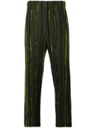 Homme Plissé Issey Miyake Striped Pull-on Trousers - Green