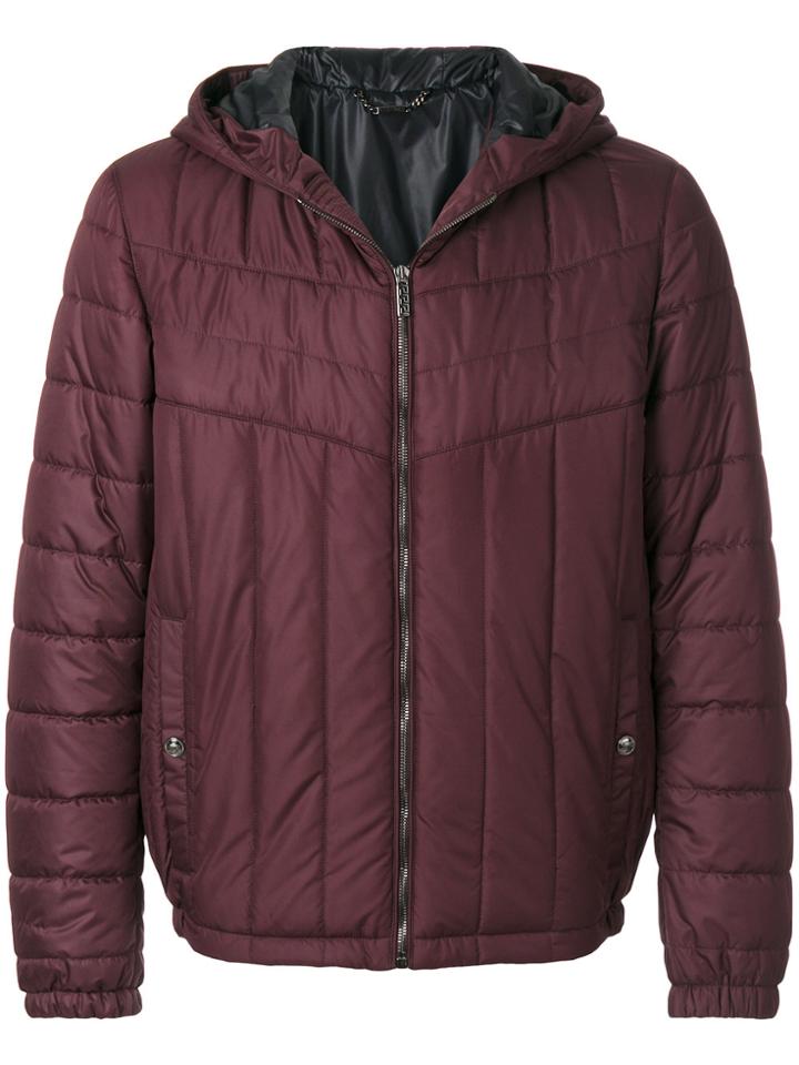 Versace Matelassé Hooded Jacket - Pink & Purple