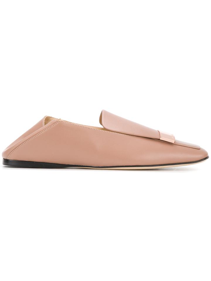 Sergio Rossi Square Toe Loafers - Nude & Neutrals