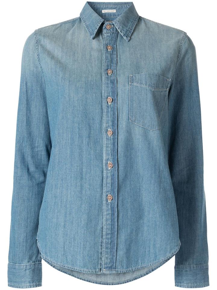 Mother Button Denim Shirt - Blue