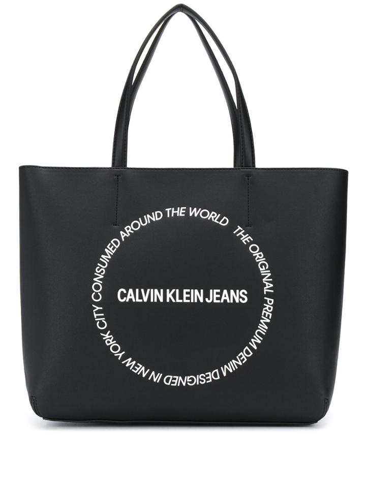 Calvin Klein Jeans Large Logo Tote Bag - Black