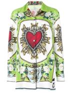 Dolce & Gabbana Sacred Heart Longline Shirt - Green