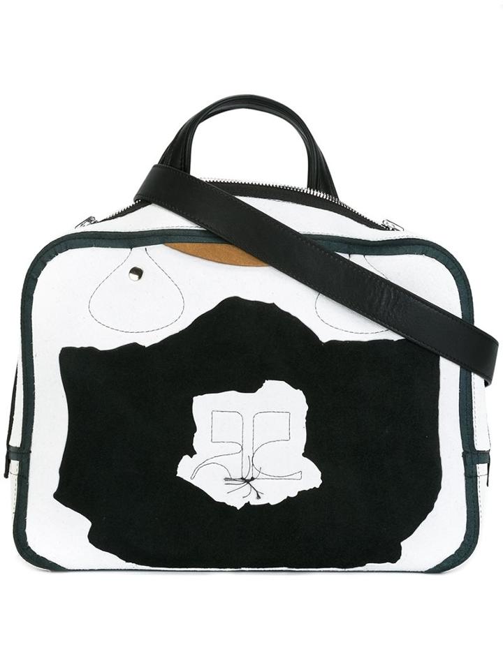 Courrèges Stitched Bicolour Tote, Women's, Black