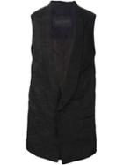 Ziggy Chen Embroidered Waistcoat, Men's, Size: 48, Black, Cotton/silk/ramie