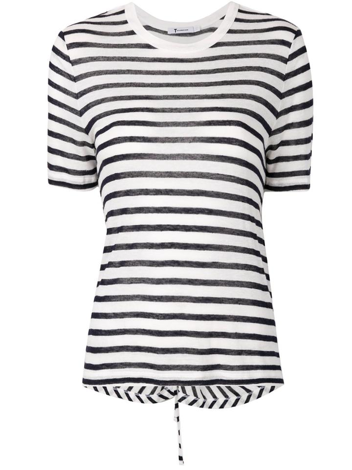 T By Alexander Wang Striped Cutout T-shirt - Blue
