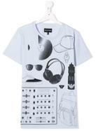 Emporio Armani Kids Graphic Print T-shirt - Blue