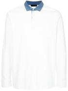 D'urban Contrast Collar Longsleeved Polo Shirt - White