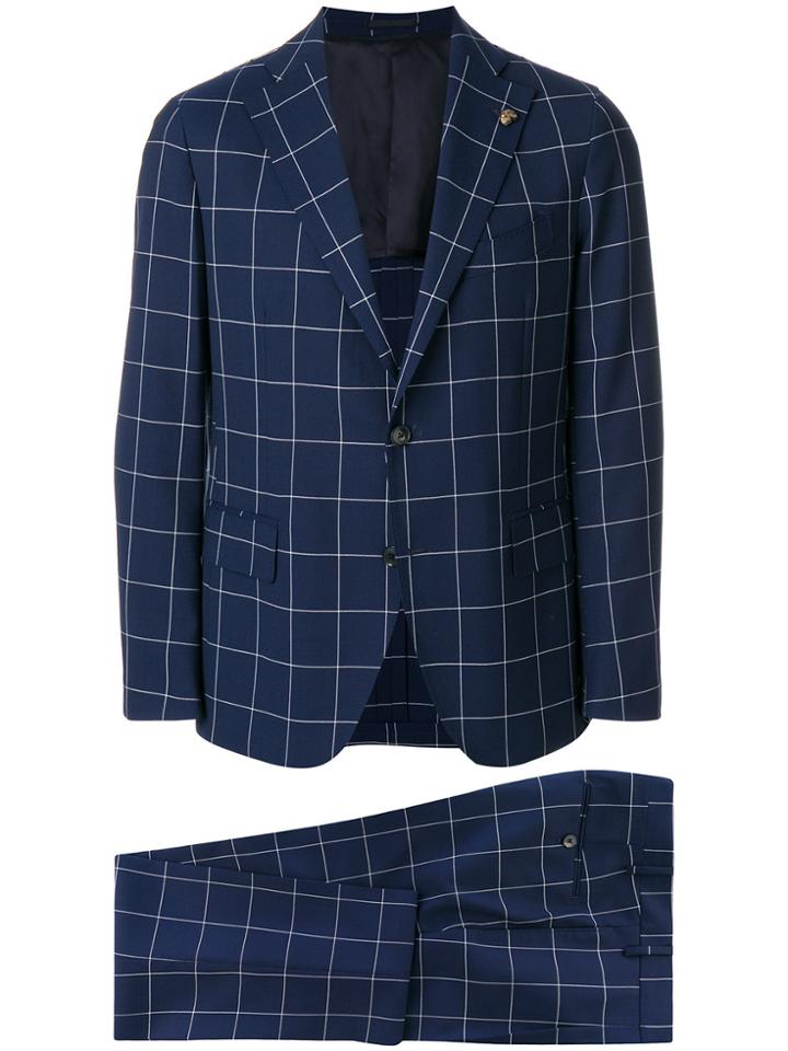Gabriele Pasini Classic Checked Suit - Blue