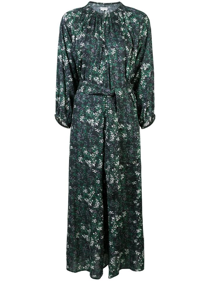 Apiece Apart Floral Flared Midi Dress - Black