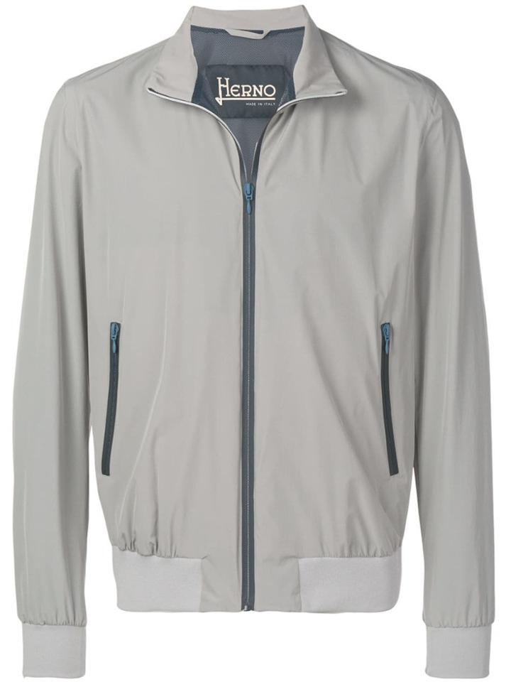 Herno Zip Front Bomber Jacket - Grey