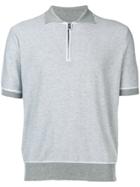 Canali Contrast Trim Polo Shirt - Grey