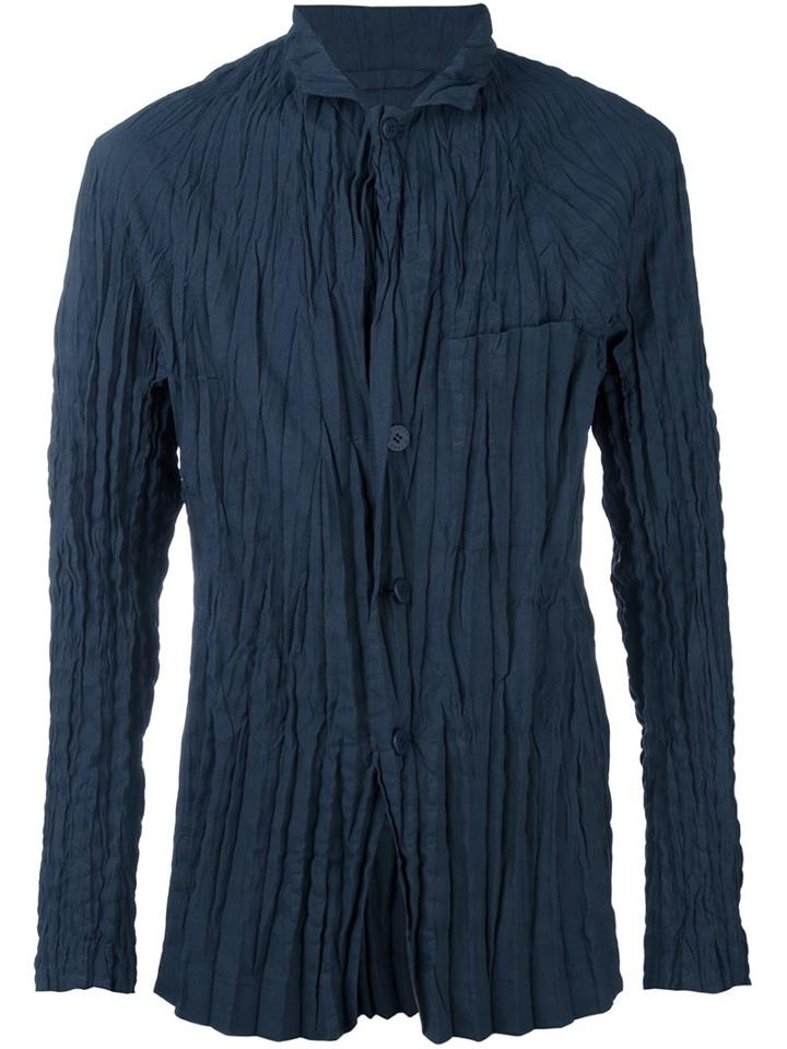 Issey Miyake High Neck Creased Jacket