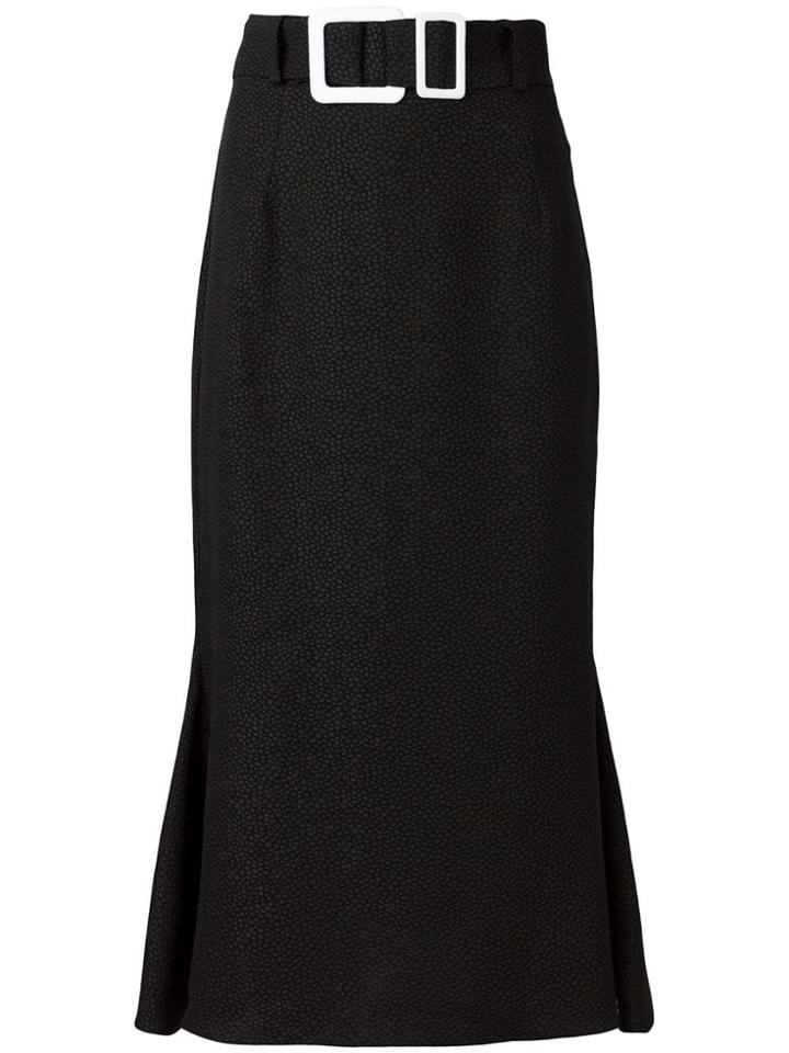 Edeline Lee Buckle Pencil Skirt - Black