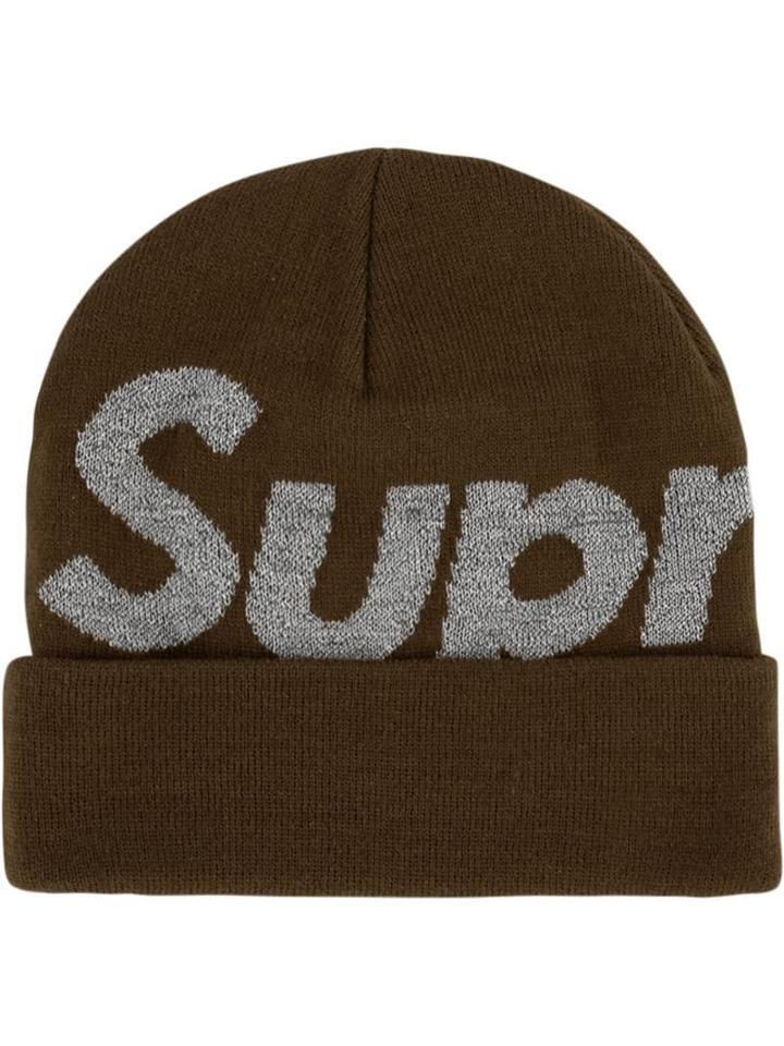 Supreme Big Logo Beanie - Brown