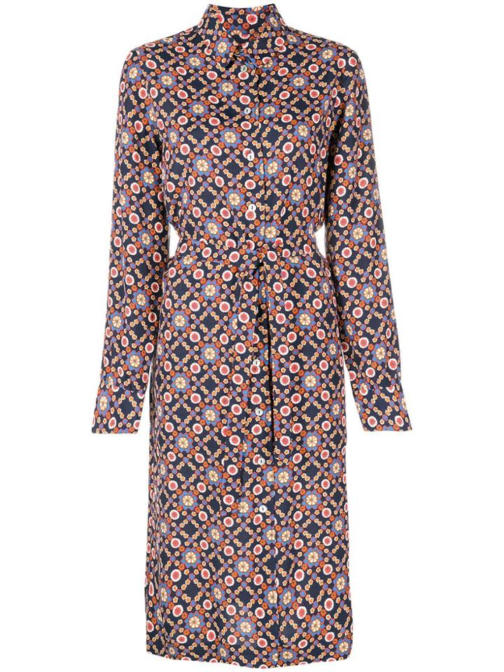 A.p.c. Floral Print Shirt Dress - Blue