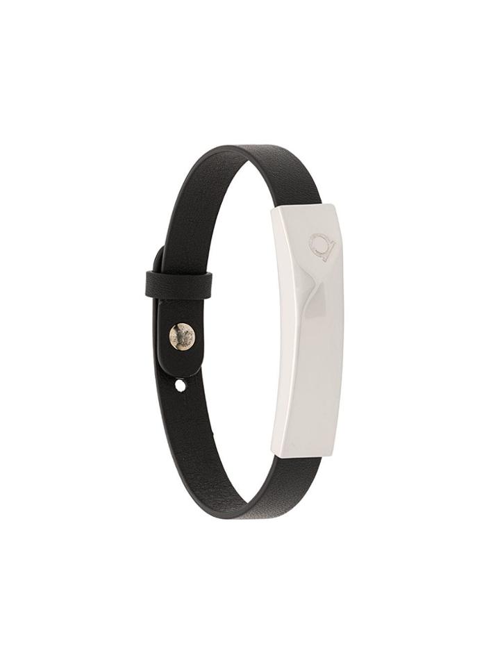 Salvatore Ferragamo Leather Bracelet - Black