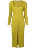 Pleats Please By Issey Miyake Long Pleated Cardigan - Green