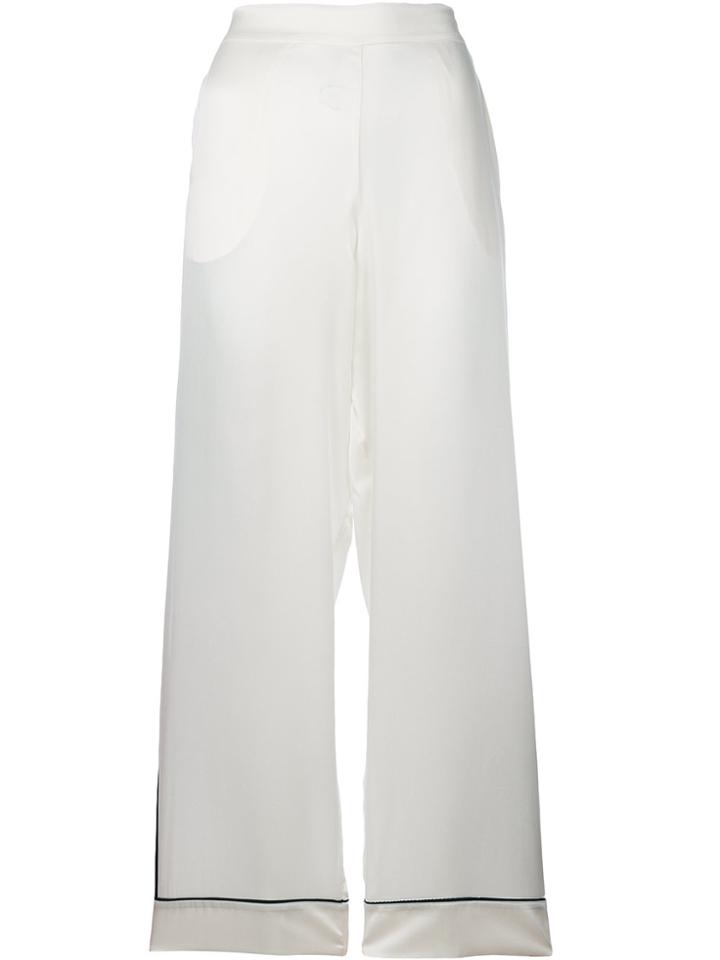 Asceno Striped Edged Pyjama Trouser - White