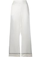 Asceno Striped Edged Pyjama Trouser - White