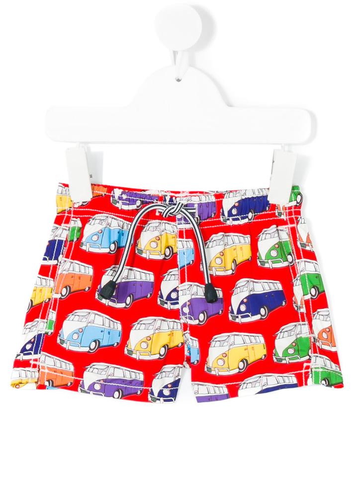 Mc2 Saint Barth Kids - Van Print Swim Shorts - Kids - Polyamide/polyester/spandex/elastane - 12 Mth, Red