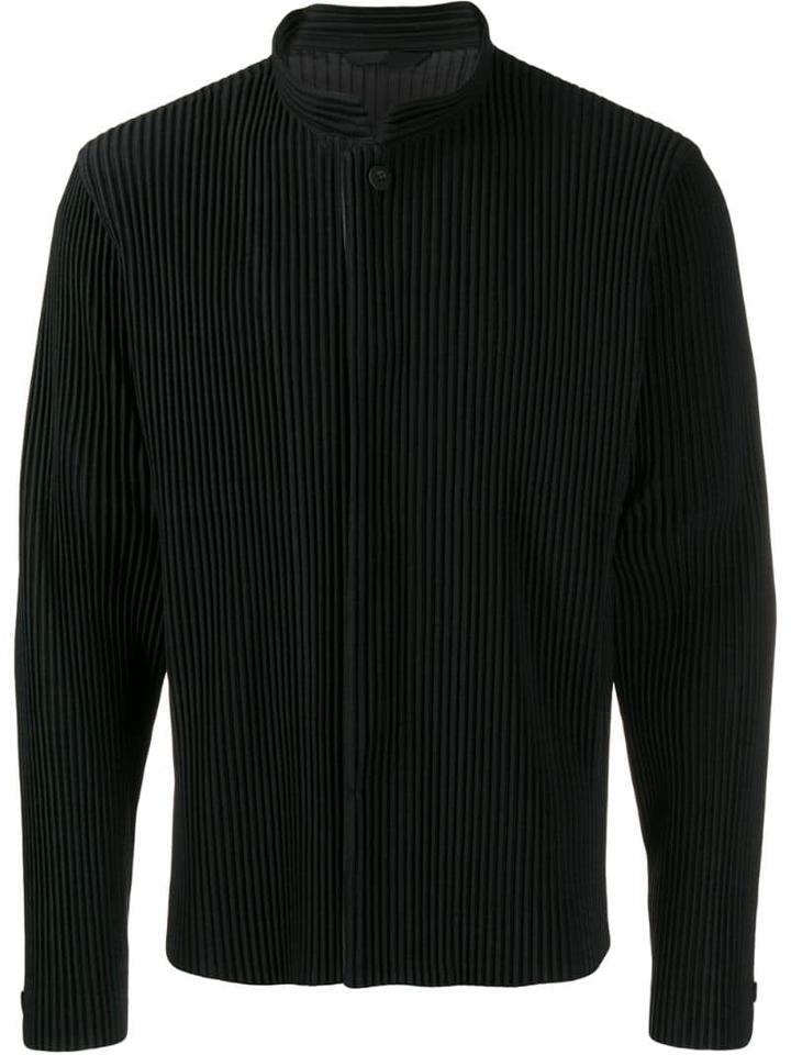 Homme Plissé Issey Miyake Pleated Fitted Jacket - Black