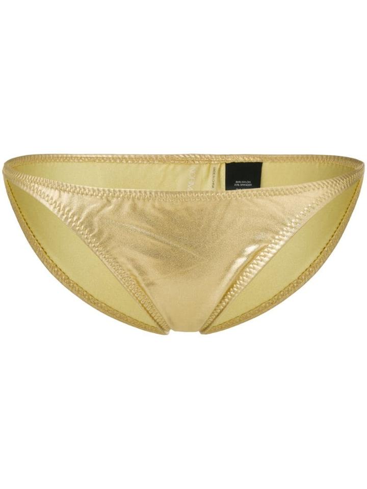 Norma Kamali Metallic Bikini Bottoms - Yellow