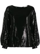 Dondup Sequinned Puff-sleeve Blouse - Black
