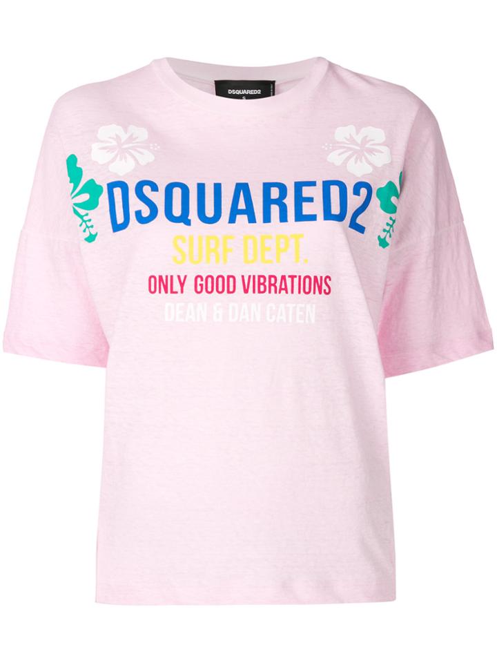 Dsquared2 Only Good Vibrations Logo T-shirt - Pink & Purple