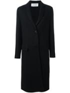 Valentino Single Breasted Coat, Women's, Size: 44, Black, Silk/polyamide/spandex/elastane/virgin Wool