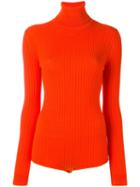 Courrèges Turtleneck Knit Body, Women's, Size: 2, Yellow/orange, Merino