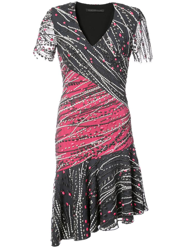 Rubin Singer Embellished V-neck Dress - Black