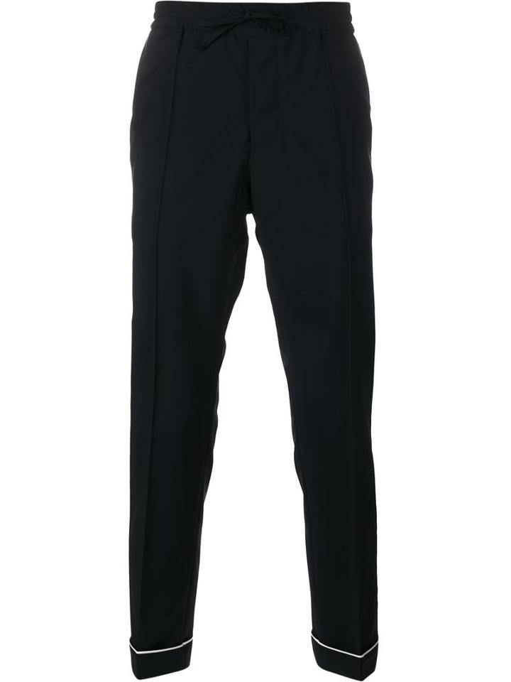 Valentino Straight Leg Trousers, Men's, Size: 48, Blue, Cotton/mohair/wool