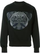 Juun.j Embroidered Dog Sweatshirt, Men's, Size: 48, Black, Cotton