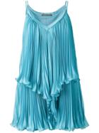 Alberta Ferretti Pleated Mini Dress - Blue